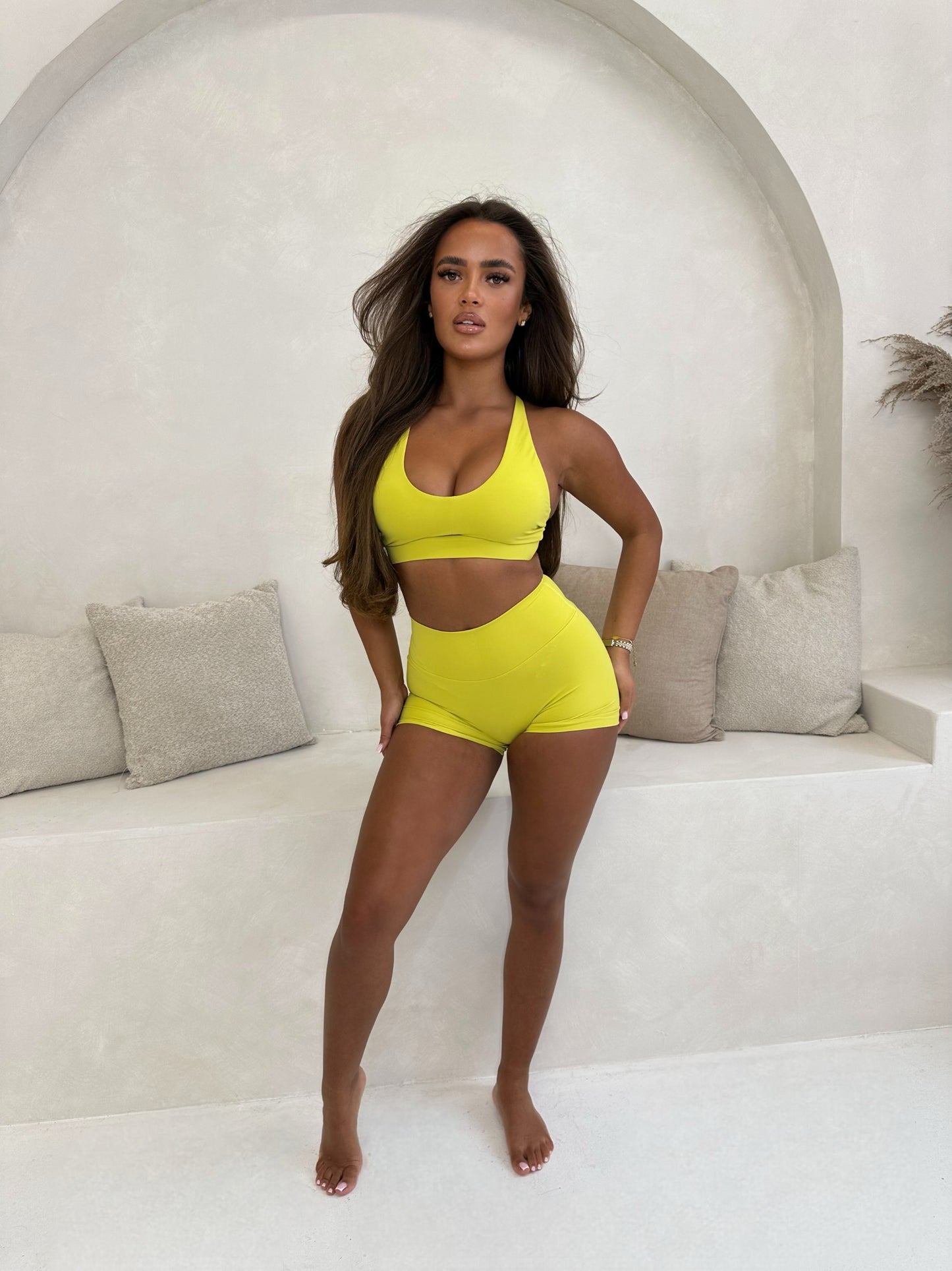 Mustard BBL 3 piece shorts set