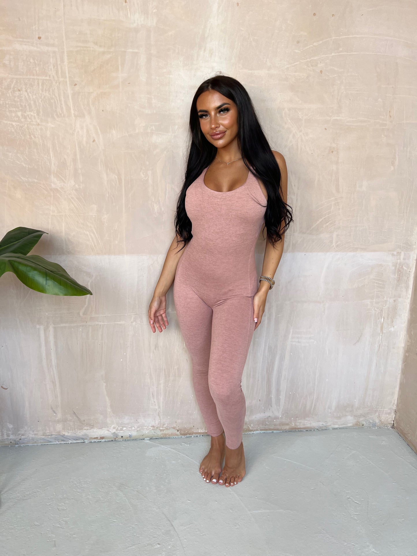 Nude sculpt BBL jumpsuit