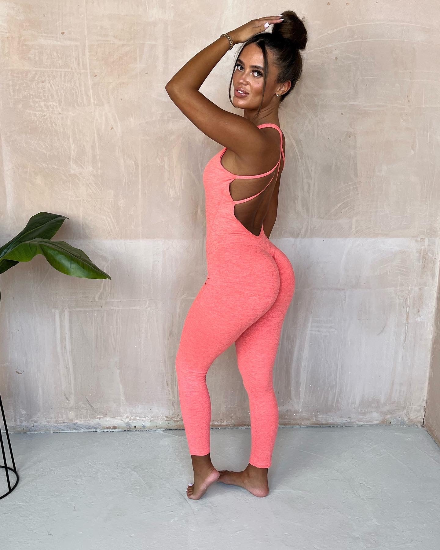 Coral sculpt BBL jumpsuit